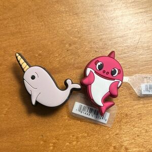 Cute Narwhal and Shark Shoe Charms